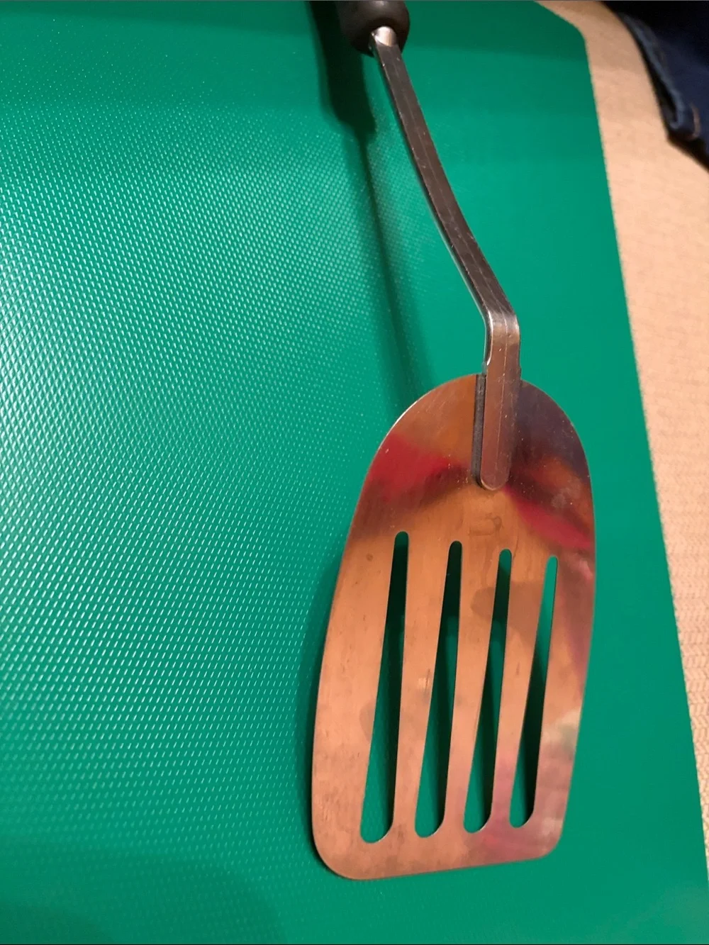 Ekco USA Slotted Angled Spatula Turner Stainless Steel Black Starburst Vintage
